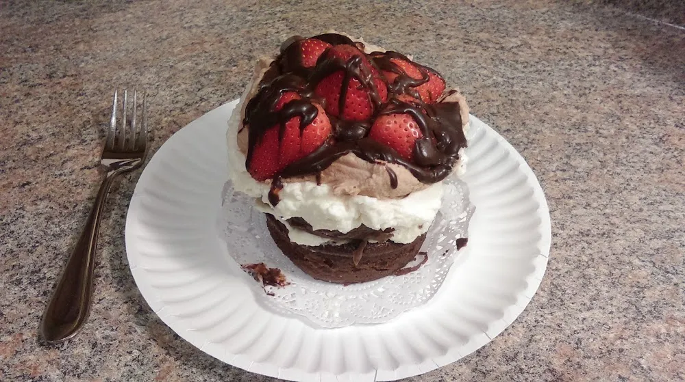 Chocolate Cake with Strawberries